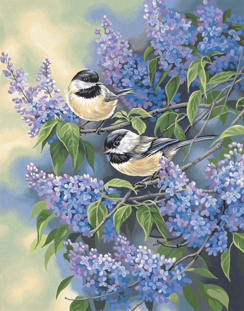 2 Pack Paint Works Paint By Number Kit 11"X14"-Chickadees & Lilacs 91361