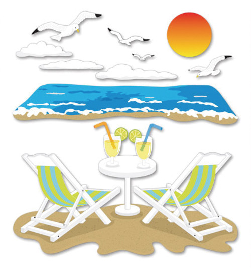 3 Pack Jolee's Boutique Dimensional Stickers-Beach Leisure SPJB-421 - 015586733730