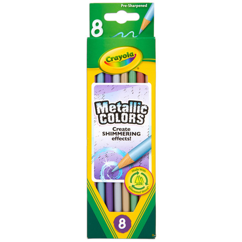 3 Pack Crayola Metallic Colored Pencils-8/Pkg Long 68-3708 - 071662337087