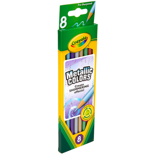 3 Pack Crayola Metallic Colored Pencils-8/Pkg Long 68-3708