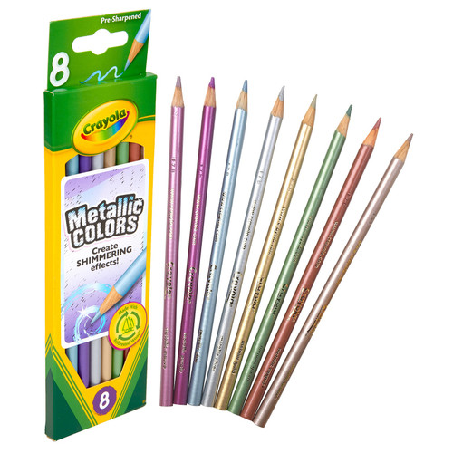 3 Pack - Crayola Metallic Colored Pencils-8/Pkg Long - 68-3708 3 Pack - Crayola Metallic Colored Pencils-8/Pkg Long - 68-3708