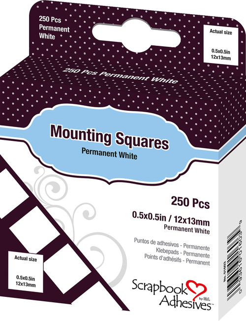 5 Pack Scrapbook Adhesives Mounting Squares 250/Pkg-Permanent, White, .5"X.5" 1603 - 093616016039