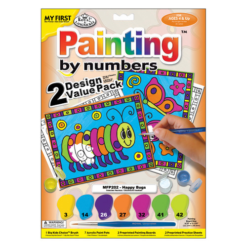 3 Pack Royal & Langnickel(R) My First Paint By Number Kit 2/Pkg-Happy Bugs MFPN2-02 - 090672056979