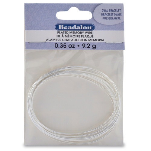 3 Pack Beadalon Memory Wire Oval Bracelet .62mm .35oz-Silver-Plated 23 Coils 347B-440 - 035926092945