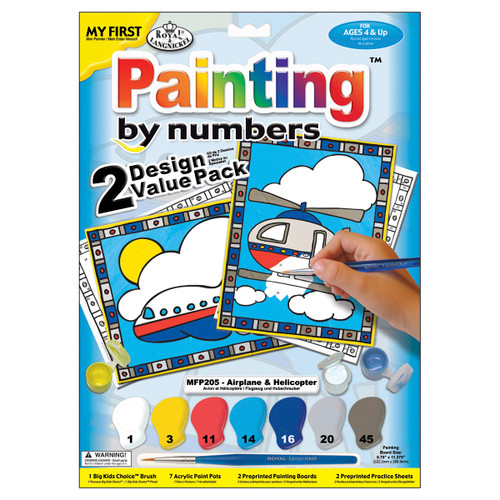 3 Pack Royal & Langnickel(R) My First Paint By Number Kit 2/Pkg-Airplane & Helicopter MFPN2-05 - 090672057006