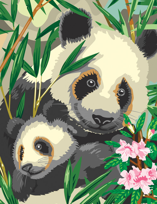 3 Pack - Royal & Langnickel(R) Small Paint By Number Kit 8.75"X11.75"-Panda & Baby - PJS-39