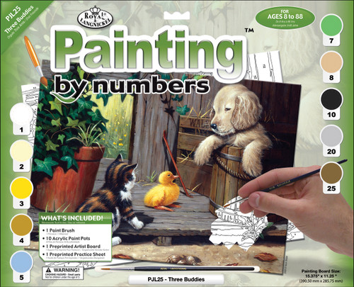 4 Pack - Royal & Langnickel(R) Large Paint By Number Kit 15.4"X11.25"-3 Buddies - PJL-25 - 090672056597