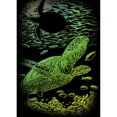 6 Pack - Royal & Langnickel(R) Rainbow Foil Engraving Art Kit 5"X7"-Undersea Turtle - RAIMIN-103