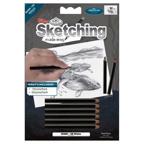 6 Pack Royal & Langnickel(R) Sketching Made Easy Kit 5"X7"-Whales SKMIN-106 - 090672057303