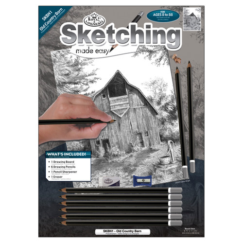 3 Pack Royal & Langnickel(R) Sketching Made Easy Kit 9"X12"-Old Country Barn SKBN-1 - 090672057020