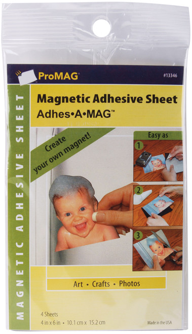6 Pack ProMag Adhesive Magnetic Sheets 4/Pkg-4"X6" 13346 - 015377133466