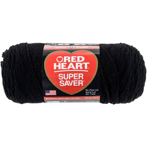 3 Pack - Red Heart Super Saver Yarn-Black - E300B-312 - 073650846410