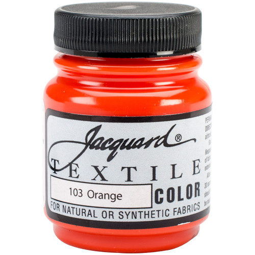 3 Pack Jacquard Textile Color Fabric Paint 2.25oz-Orange TEXTILE-1103 - 743772110309