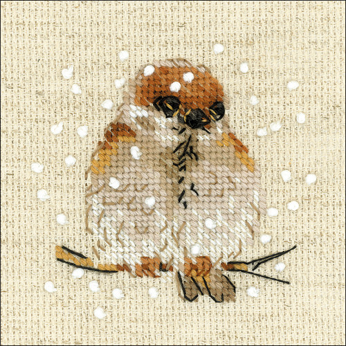 2 Pack - RIOLIS Counted Cross Stitch Kit 4"X4"-Sparrow (14 Count) - R1680