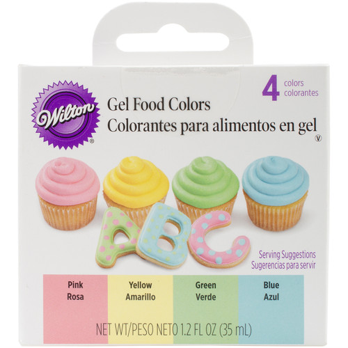 6 Pack Wilton Gel Food Colors .3oz 4/Pkg-Pastel W5582R - 070896558206