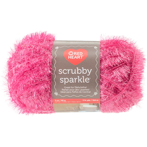 3 Pack Red Heart Scrubby Sparkle Yarn-Watermelon E851-8930 - 073650022029