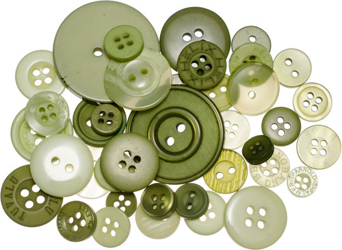 3 Pack Buttons Galore Button Mason Jars-Leafy Green MJ-110