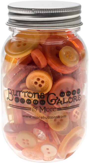 3 Pack Buttons Galore Button Mason Jars-Sweet Mango MJ-103 - 840934063135