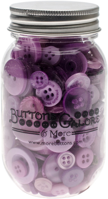 3 Pack Buttons Galore Button Mason Jars-Sour Grapes MJ-104 - 840934063166
