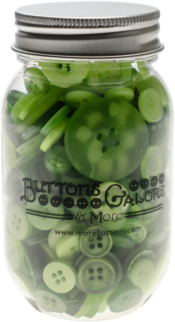 3 Pack Buttons Galore Button Mason Jars-Greenery MJ-105 - 840934026338