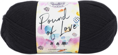 3 Pack Lion Brand Pound Of Love Yarn-Black -550-153 - 023032551531
