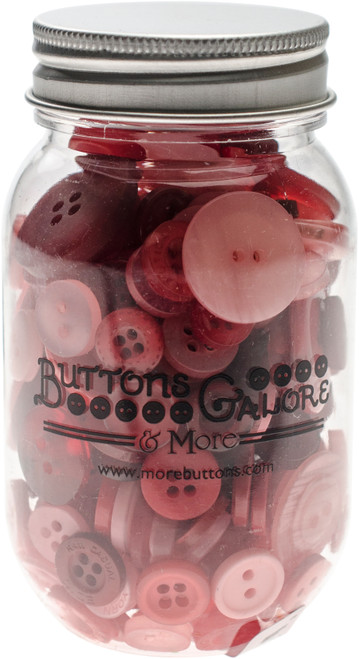 3 Pack Buttons Galore Button Mason Jars-Valentine MJ-122 - 840934029063