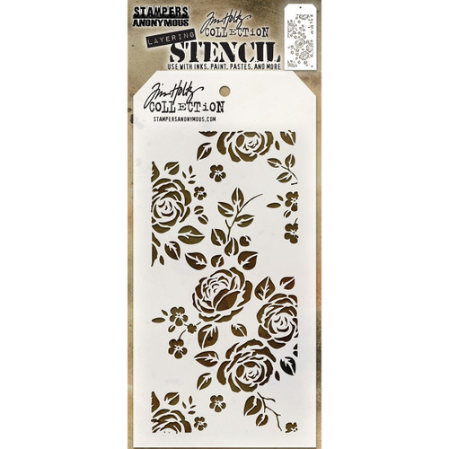 3 Pack Tim Holtz Layered Stencil 4.125"X8.5"-Roses THS-075 - 653341455413