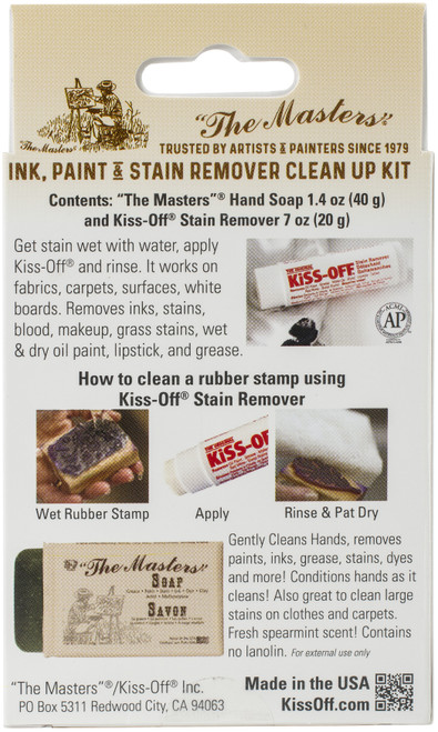 The Masters(R) Ink, Paint & Stain Remover Clean Up Kit-Kiss-Off & The Masters Soap - 108IPSK