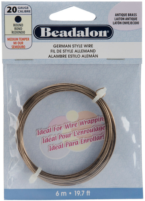 3 Pack - Beadalon German Style Wire-Antique Brass - 20 Gauge, 19.68' - BEAD180-R-020 - 035926107915 3 Pack - Beadalon German Style Wire-Antique Brass - 20 Gauge, 19.68' - BEAD180-R-020 - 035926107915