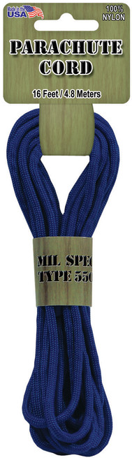 6 Pack - Pepperell Braiding Parachute Cord 4mmx16'-Royal - PARA-1619 - 725879306205