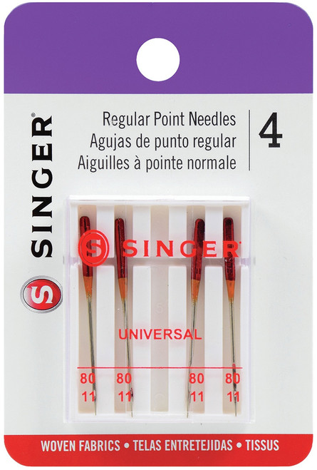 6 Pack - SINGER Universal Regular Point Machine Needles-Size 11/80 4/Pkg - 4715 - 075691047153
