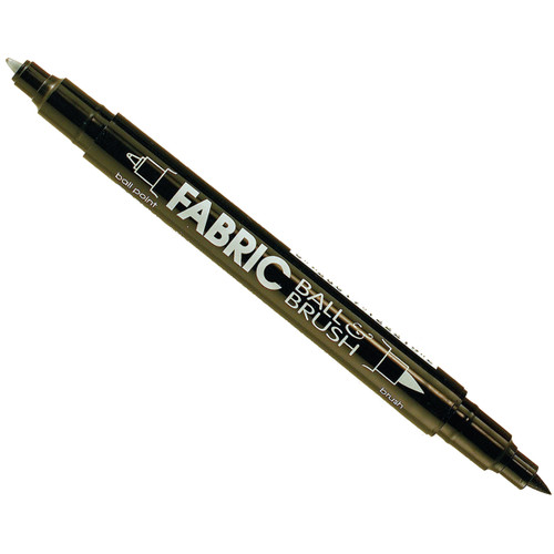 6 Pack Uchida Ball & Brush Fabric Marker-Black 122-S-1 - 028617122212
