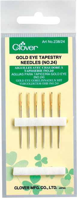 6 Pack - Clover Gold Eye Tapestry Needles-Size 24 6/Pkg - 238-24 - 051221403200