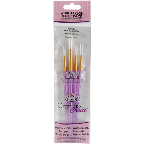 3 Pack - Crafter's Choice White Taklon Brush Set-4/Pkg - RCC220 - 090672304148 3 Pack - Crafter's Choice White Taklon Brush Set-4/Pkg - RCC220 - 090672304148