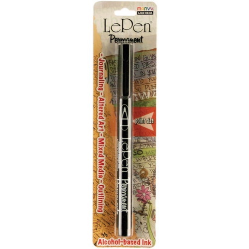 12 Pack Uchida Le Pen Permanent Fine Point Carded-Black U4220C-1 - 028617420417