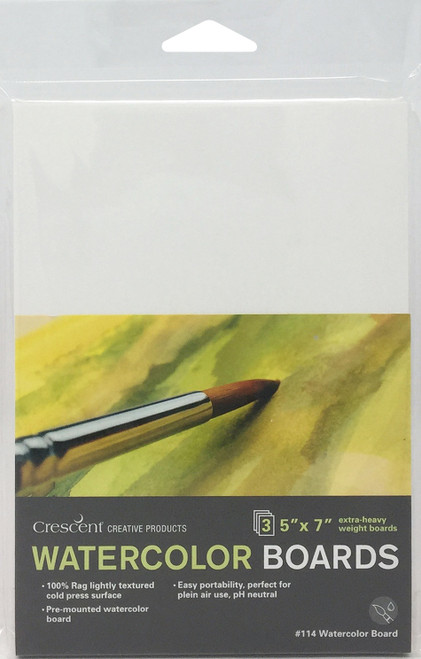 3 Pack Crescent Watercolor Board 3/Pkg-5"X7" White 1140507 - 093924194139