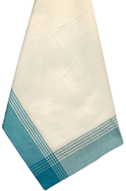 3 Pack Dunroven House Striped McCleod Tea Towel 20"X28"-White & Turquoise 734-TUR - 875025001468