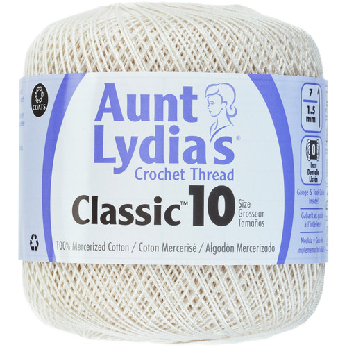 3 Pack - Aunt Lydia's Classic Crochet Thread Size 10-Antique White - 154-0210 - 073650797224
