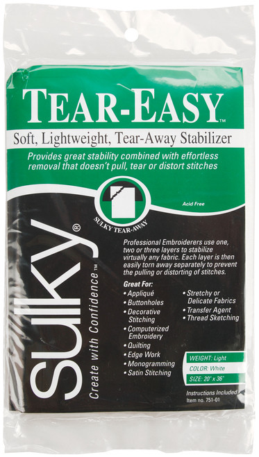 3 Pack - Sulky Tear-Easy Stabilizer-20"X36" - 751-01 - 727072751011