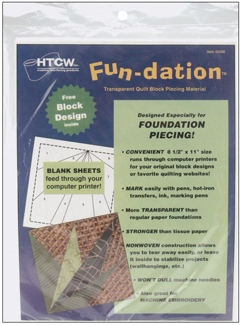 2 Pack - HTC Fun-Dation Quilt Block Piecing Material 25/Pkg-8.5"X11" - 5500 - 092889055004