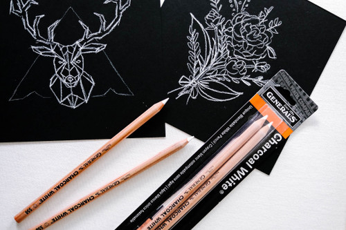 6 Pack - General's Charcoal White Pencils 2/Pkg-2B - 5582BP