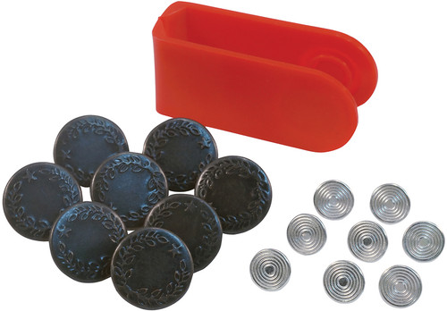 6 Pack Singer No Sew Jean Buttons Kit With Tool-8 Sets 00841