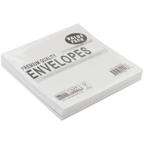 2 Pack - Leader Envelopes 6"X6" 25/Pkg-White - LESQ502