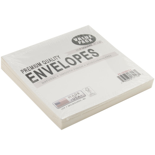 2 Pack - Leader Envelopes 6"X6" 25/Pkg-Natural - LESQ512