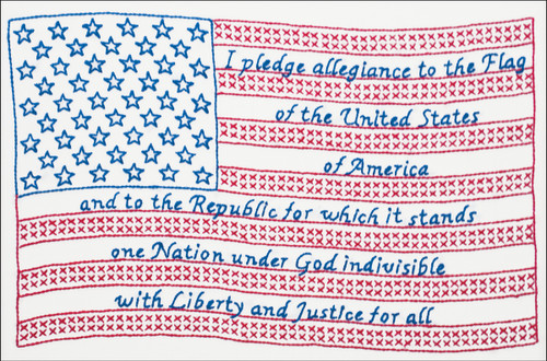 4 Pack - Jack Dempsey Stamped White Sampler 11"X14"-Pledge Of Allegiance - 181 490