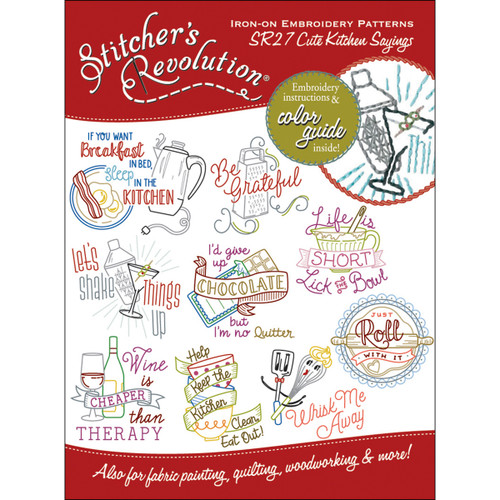 6 Pack - Stitcher's Revolution Iron-On Transfers-Cute Kitchen Sayings - SR-27 - 043272200273 6 Pack - Stitcher's Revolution Iron-On Transfers-Cute Kitchen Sayings - SR-27 - 043272200273