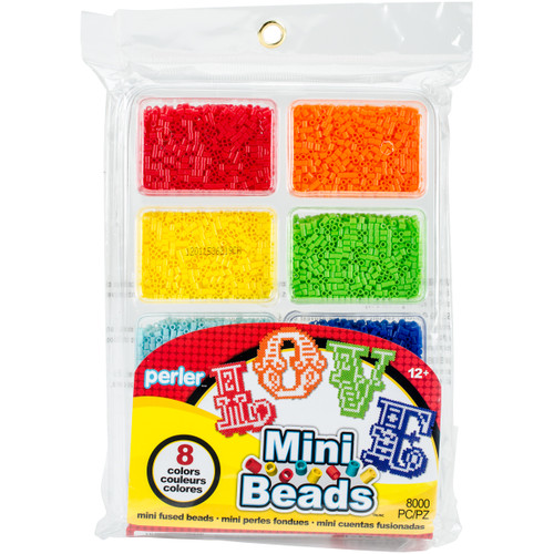 3 Pack Perler Mini Beads Fused Bead Tray 8,000/Pkg-Rainbow BT80-17-17529 - 048533175291