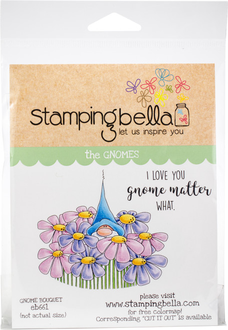 2 Pack Stamping Bella Cling Stamps-Gnome Bouquet EB661 - 666307906614