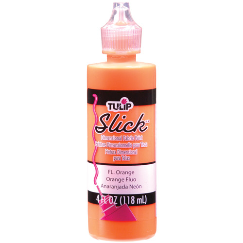 3 Pack Tulip Dimensional Fabric Paint 4oz-Slick Fluorescent Orange FLS-41411 - 035862414115