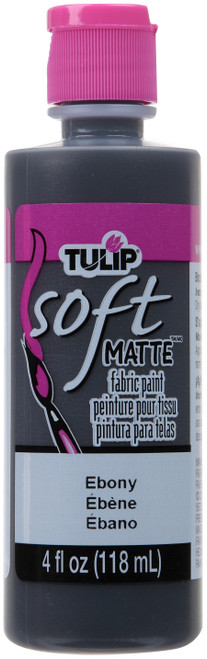 3 Pack - Tulip Soft Fabric Paint 4oz-Matte - Ebony - TSFP-20404